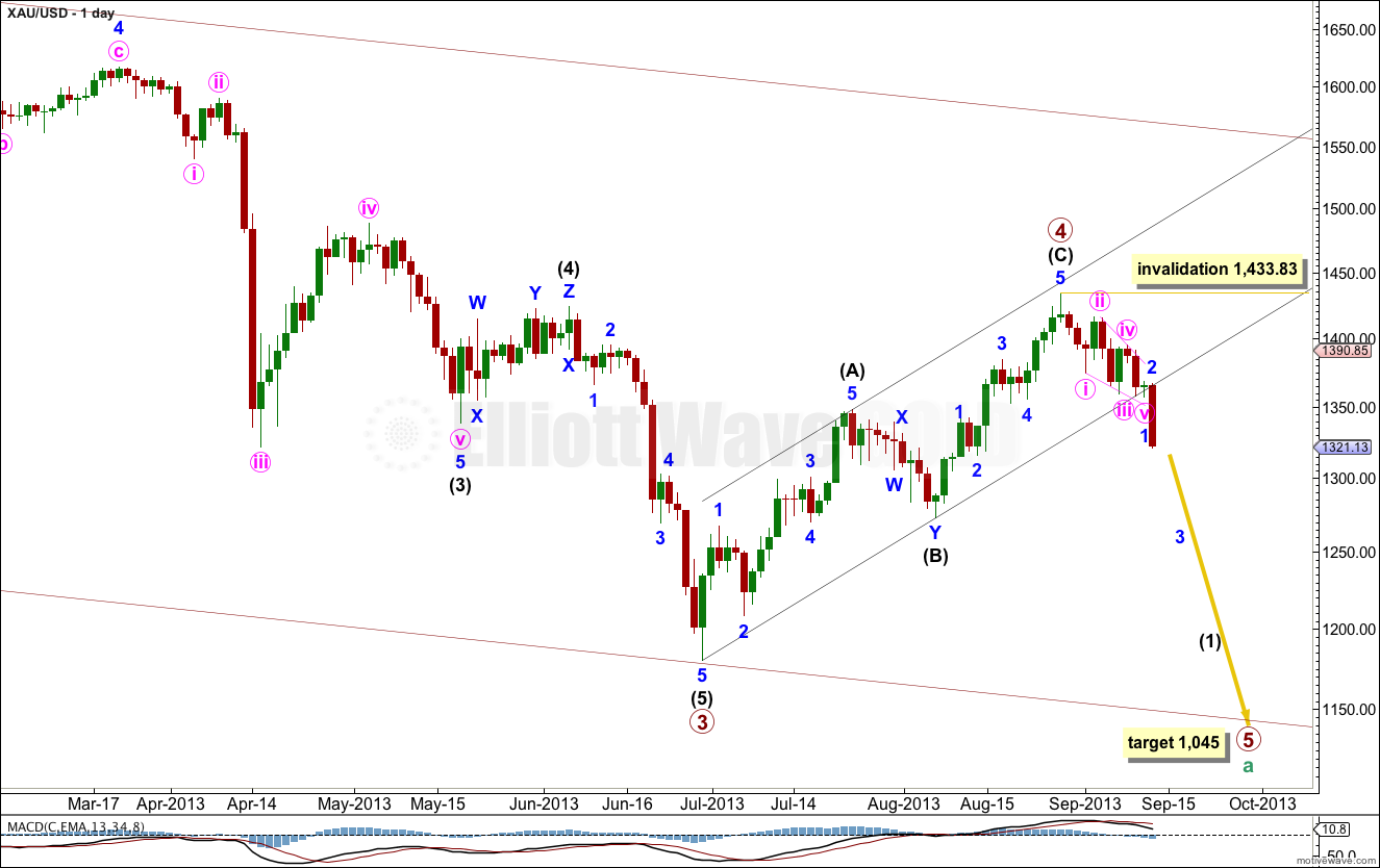 Gold Elliott Wave Chart Daily 2013