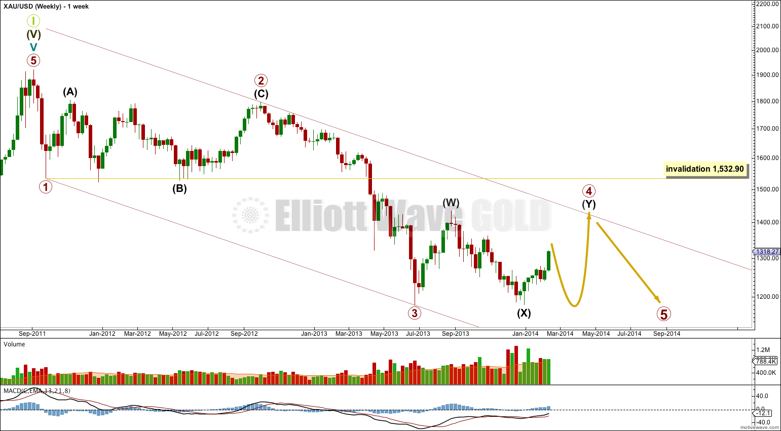 Gold Elliott Wave Chart Daily 2013