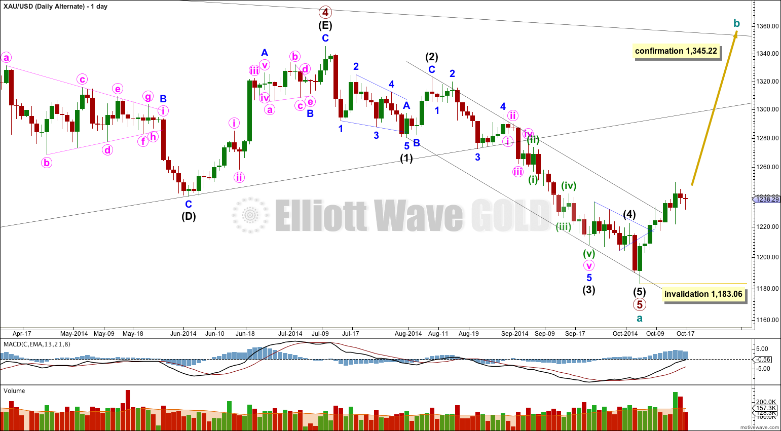 Gold Elliott Wave Chart Daily Alternate 2014