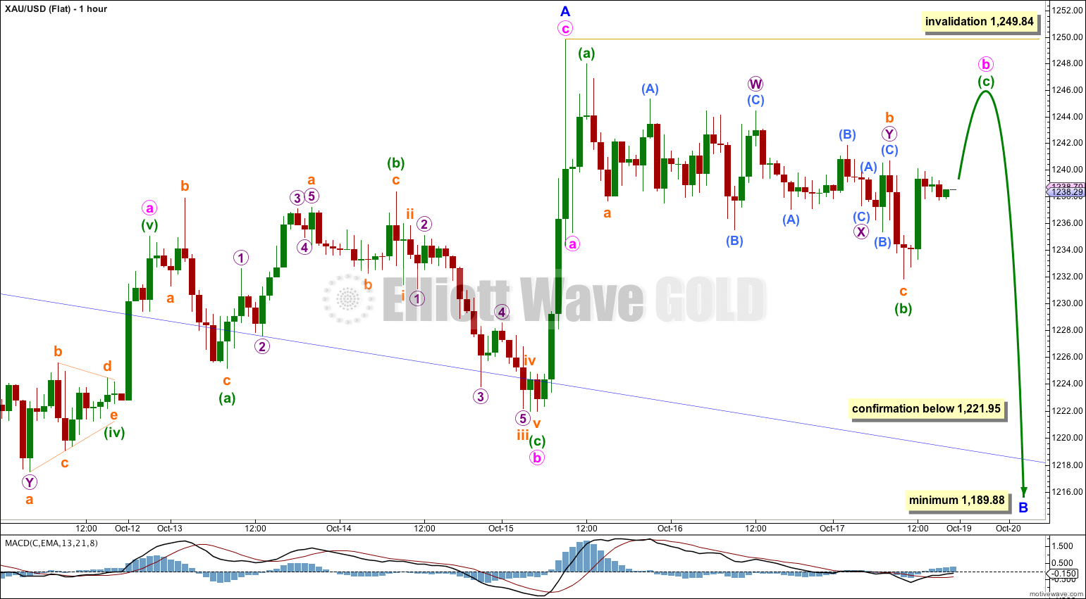 GOLD Elliott Wave Chart Hourly Flat 2014
