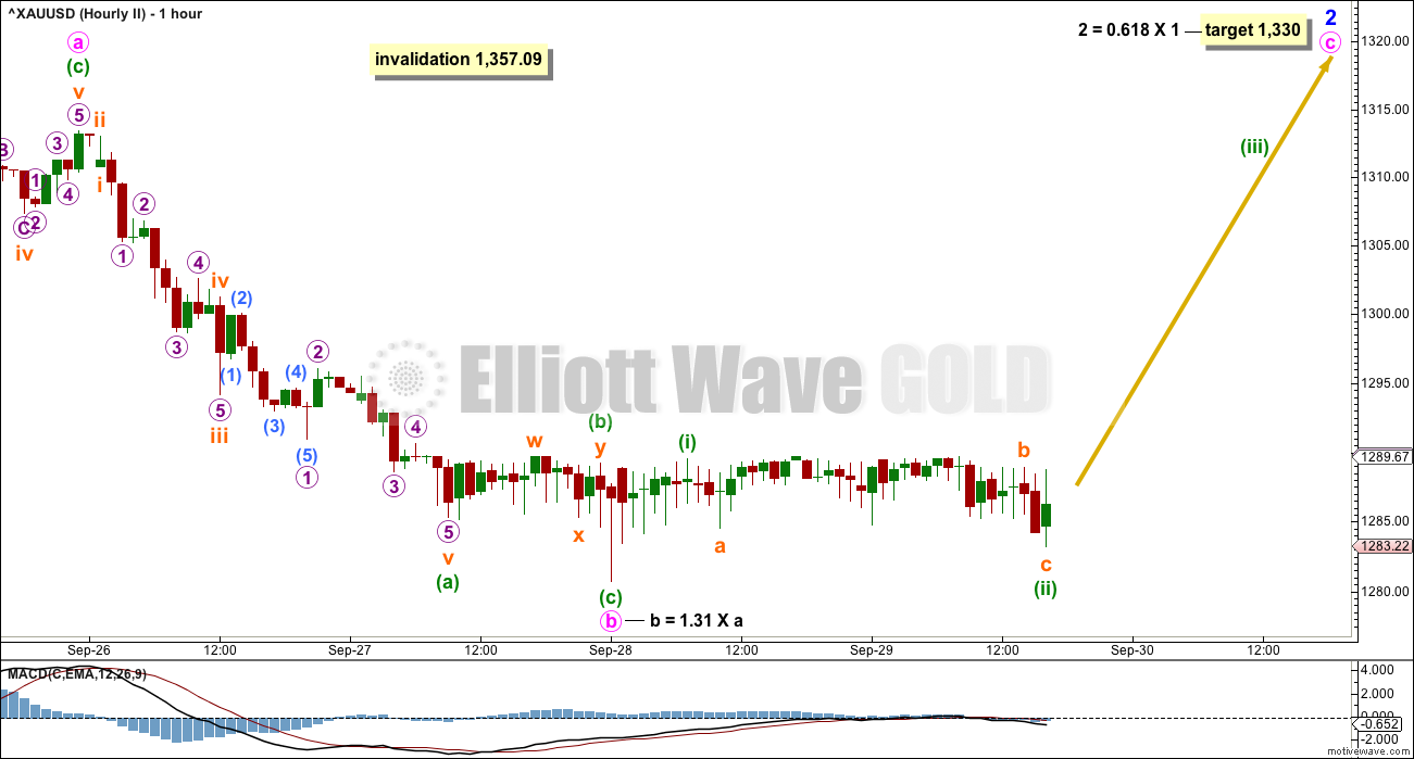 Gold Elliott Wave Hourly 2017