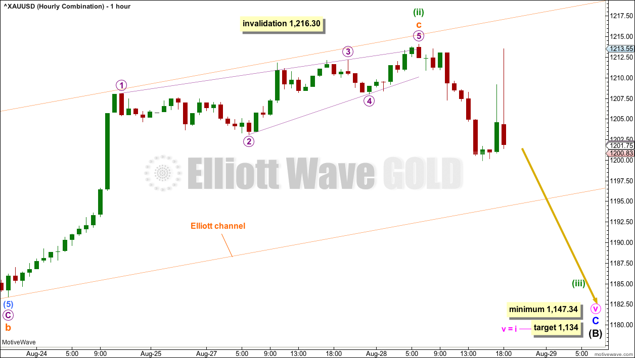 Gold Elliott Wave Chart Hourly 2018
