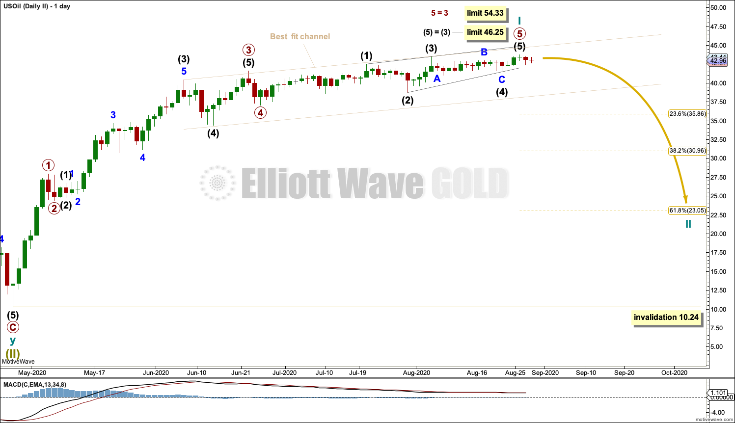 US Oil Elliott Wave Chart Daily 2019